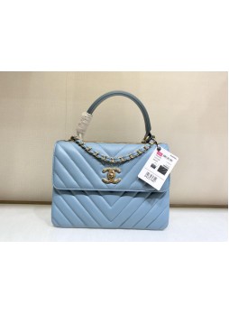 CHANEL CLASSIC SMALL FLAP  BAG WITH TOP HANDLE 25CM TRENDY BAG